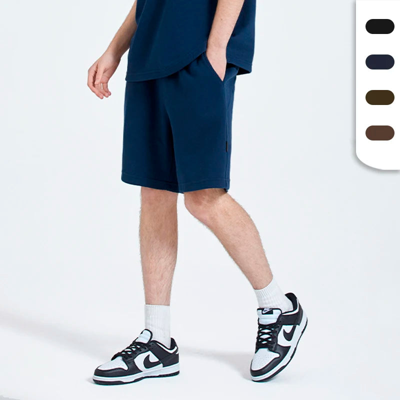 Custom Logo Men Cotton Shorts Draw String Pique 260GSM Summer Board Shorts Street Wearing Poly-cotton Shorts