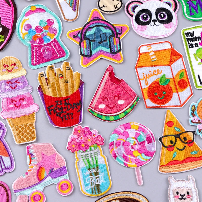 Cartoon/Food Patch Small Animal Embroidery Patches on Clothes Wholesale Custom DIY Iron on Patches for Clothing