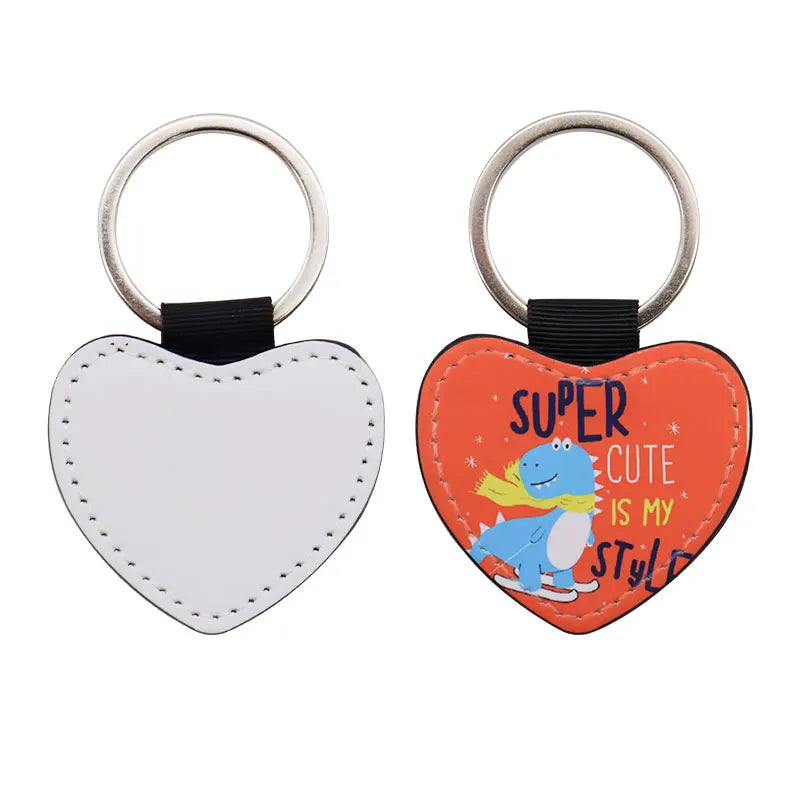 Wholesale Custom Logo Heart-Shaped Double-Sided Sublimation Printable Keychain Digital Photo Keychain Made Plastic Alloy Zinc