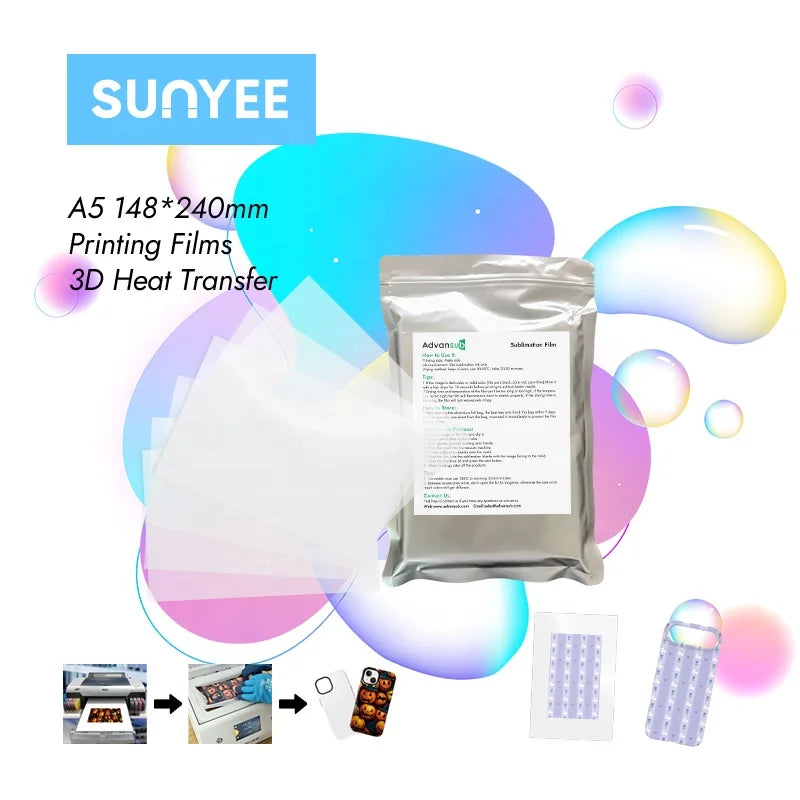 Sunyee 3D Film for Phone Case Sublimation Film Wholesale 148*240mm Sublimation Film