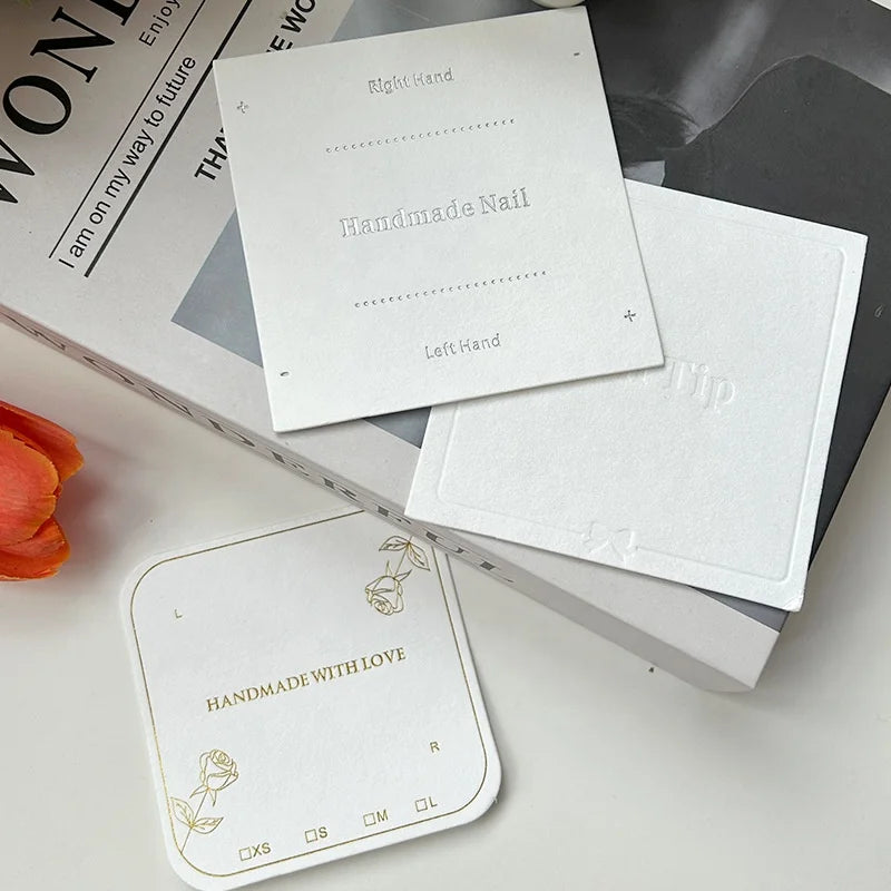 Luxury Fashionable Nail Beauty Display 400gsm Business Card with Hot Stamping Logo