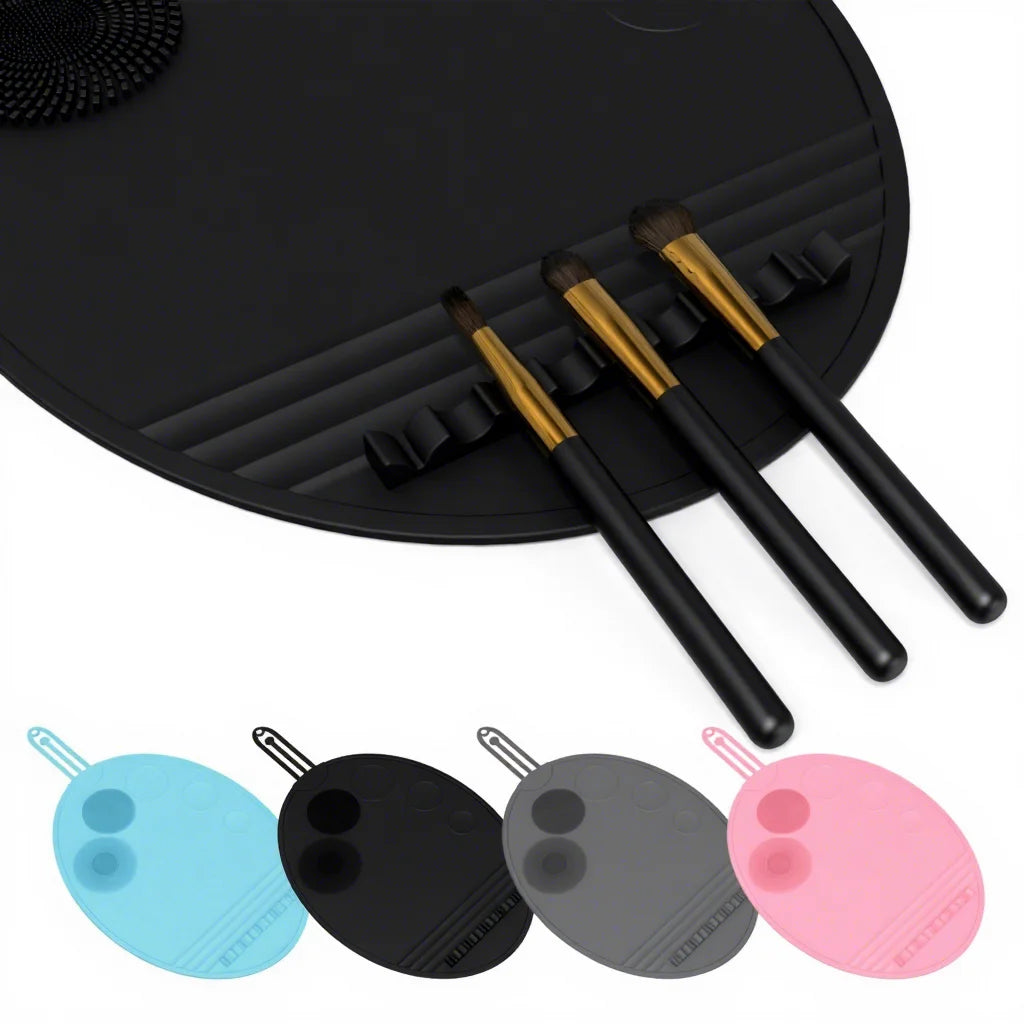 Reusable Brush Cleaner Pad Cosmetic Brush Cleaning Mat Washing Tool Scrubber Suction Silicone Makeup Brush Cleaning Mat