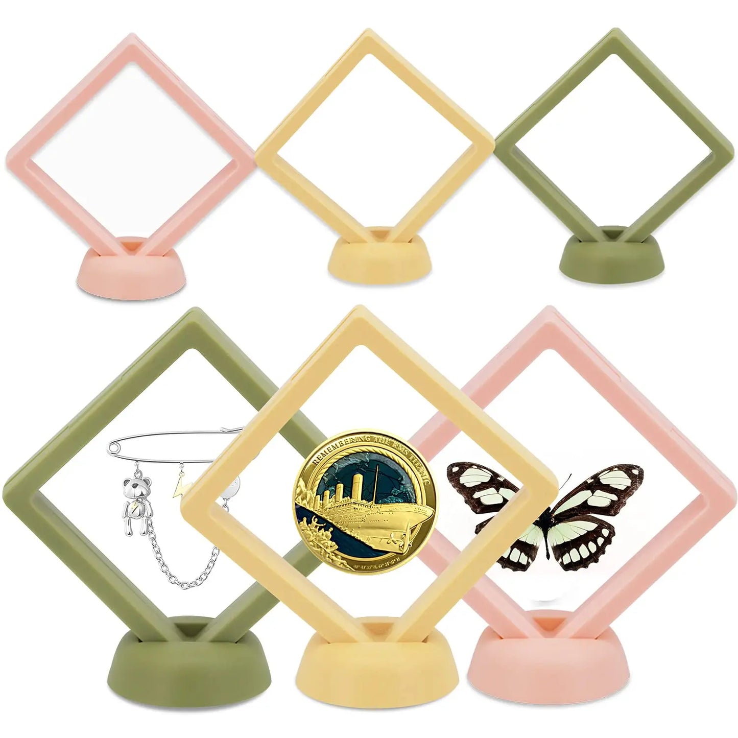 Custom Transparent Container Box Free Standing PE Film Display with Floating Frame for Jewelery Gift Boxes