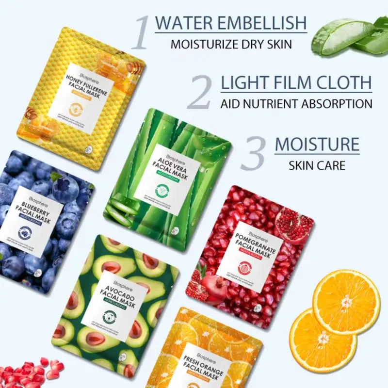 100% Natrual Organic Best Brightening Hydrating Sheet Facial Wholesale OEM Skin Care Oil Control Vitamin C Fruit Face