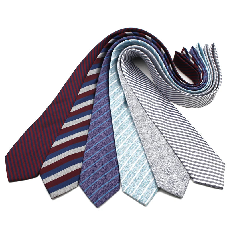 Classic Striped Ties for Men Luxury Designer Polyester Woven Neck Ties