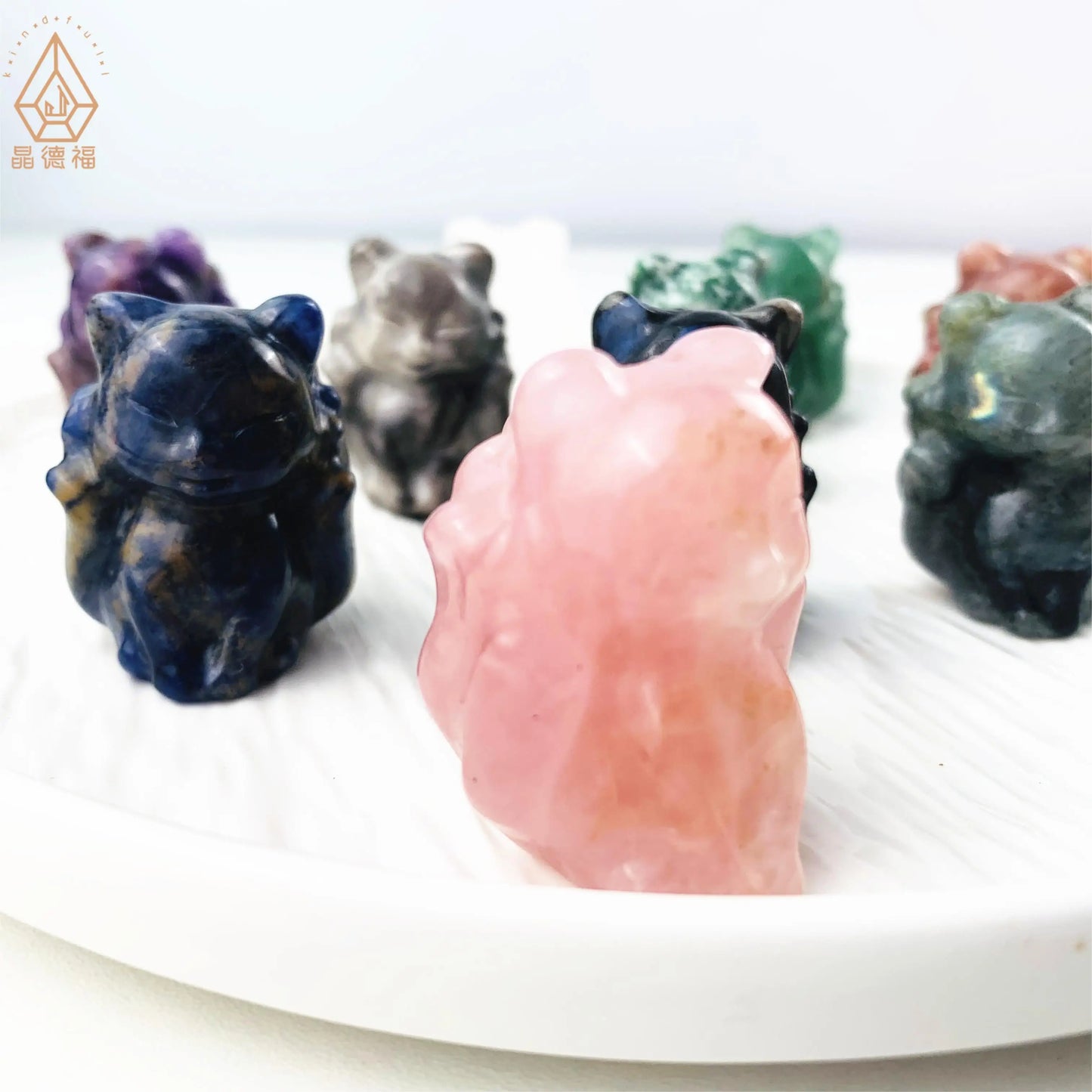 Hot Sell Crystal Healing Stones Gemstone Nine-tailed fox Natural Animal Craving for Decoration