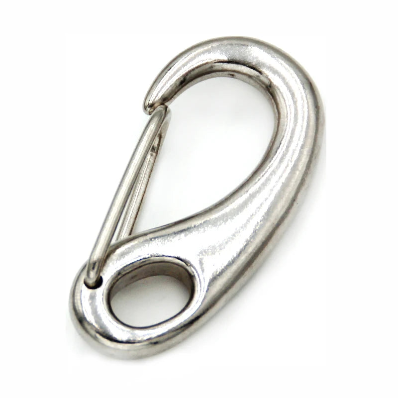 Stainless Steel 304/316 Rope Connector Egg Safety Lock Shaped Carabiner Oval Spring Snap Hook