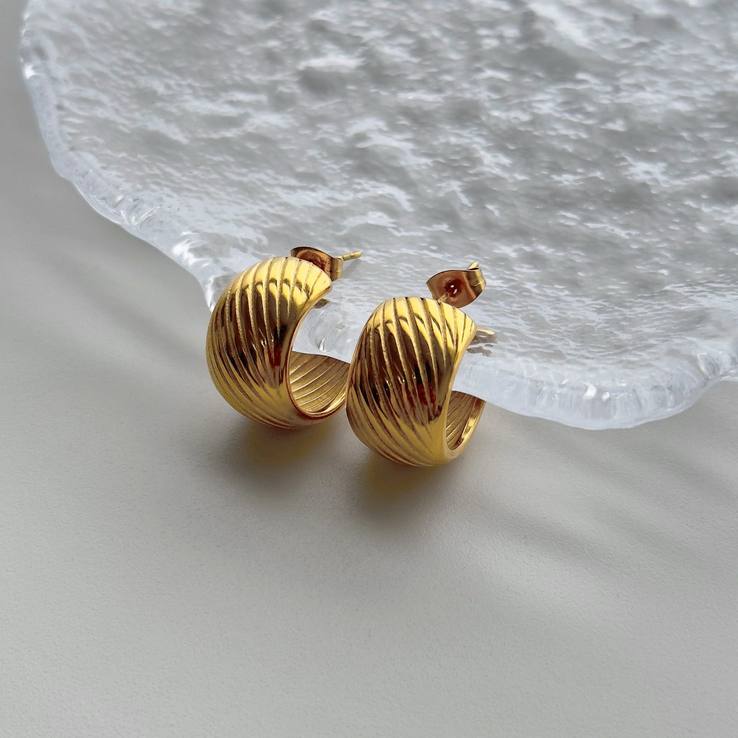2024 Dazan New 18k Gold Plated Unique Hypoallergenic Stainless Steel Toast Twist Earrings Tarnish Free Jewelry for Women
