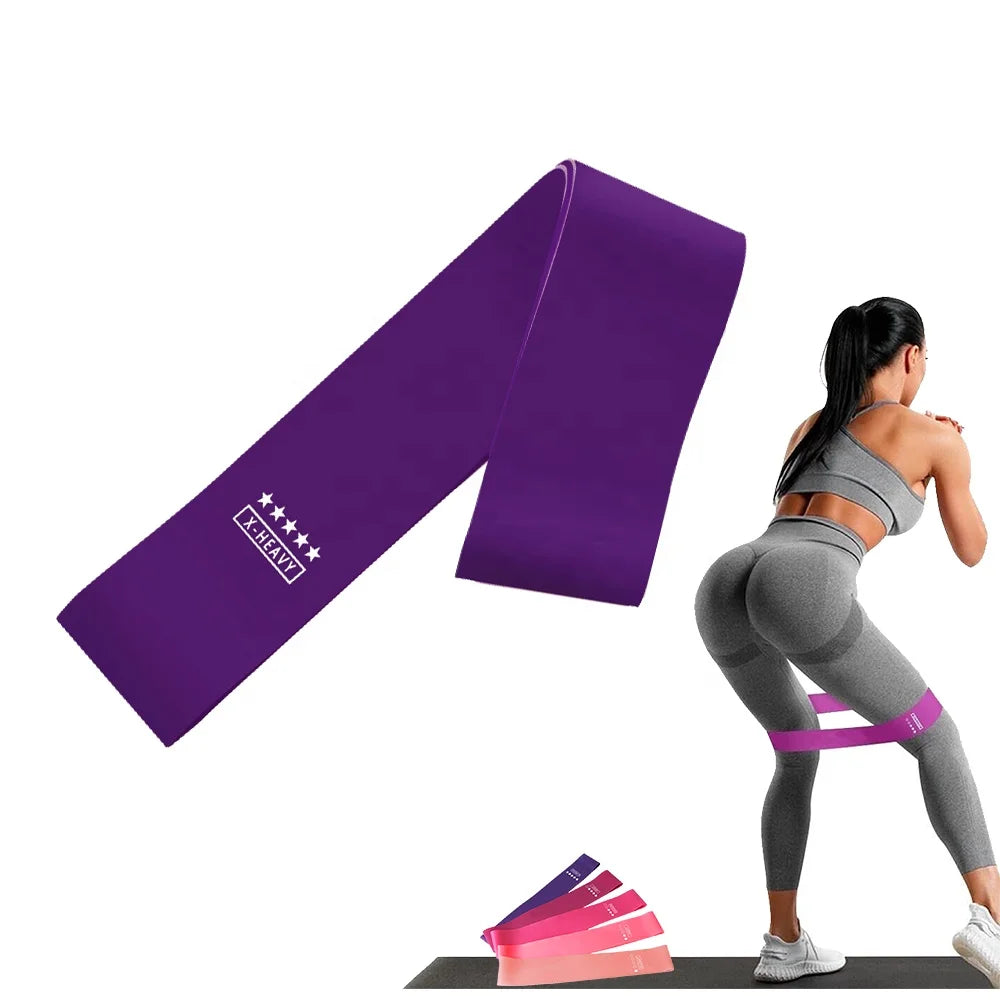 Latex 100% Natural Latex Elastic Loop Exercise Resistance Bands 30-40lbs Deep Purple for Yoga Physical Therapy Workout Gym