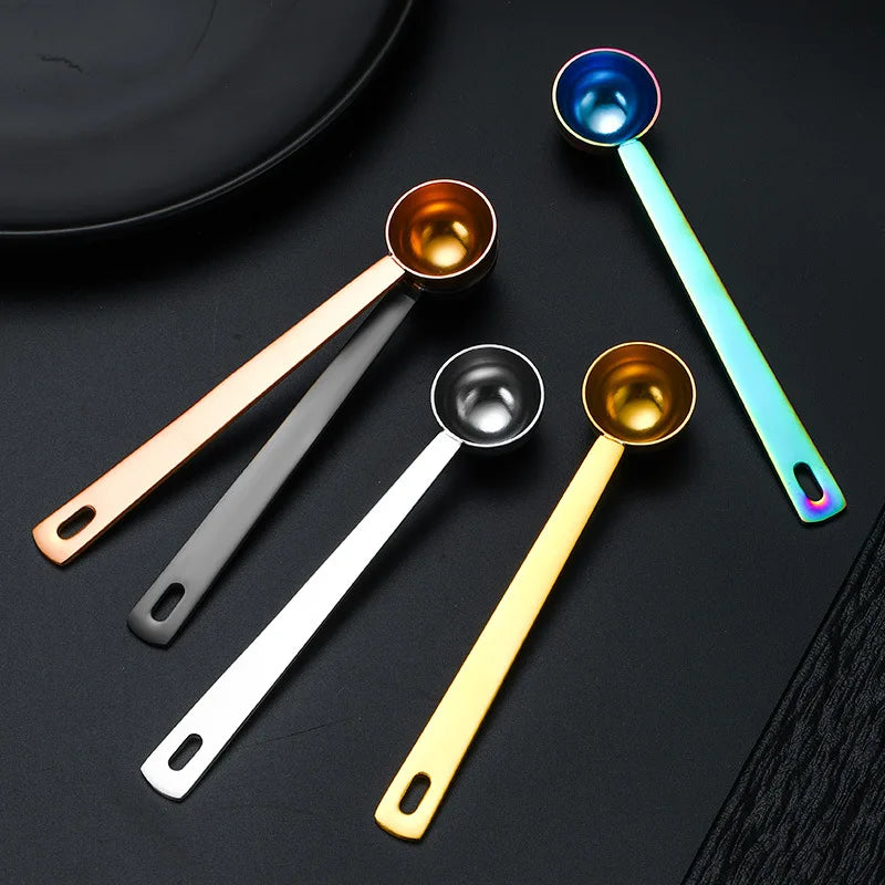 Stainless Steel Coffee Measuring Spoon Long Handle Coffee Spoon Baking Accessories Tool Spoon Kitchen Tool