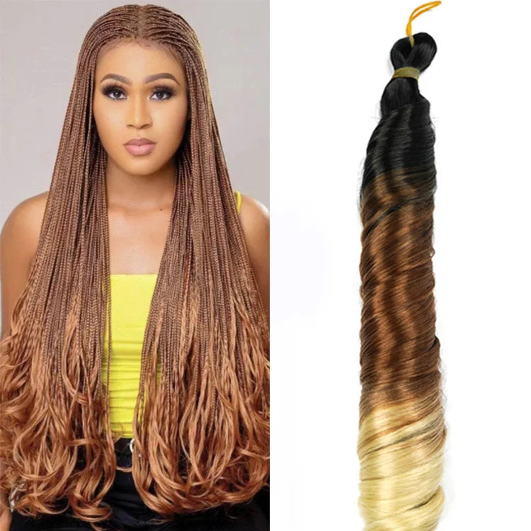 Pony Style Crochet Braid Spiral Hair Extension French Curl Spanish Curl High Temperature Fiber Braiding Dyed Single Weft