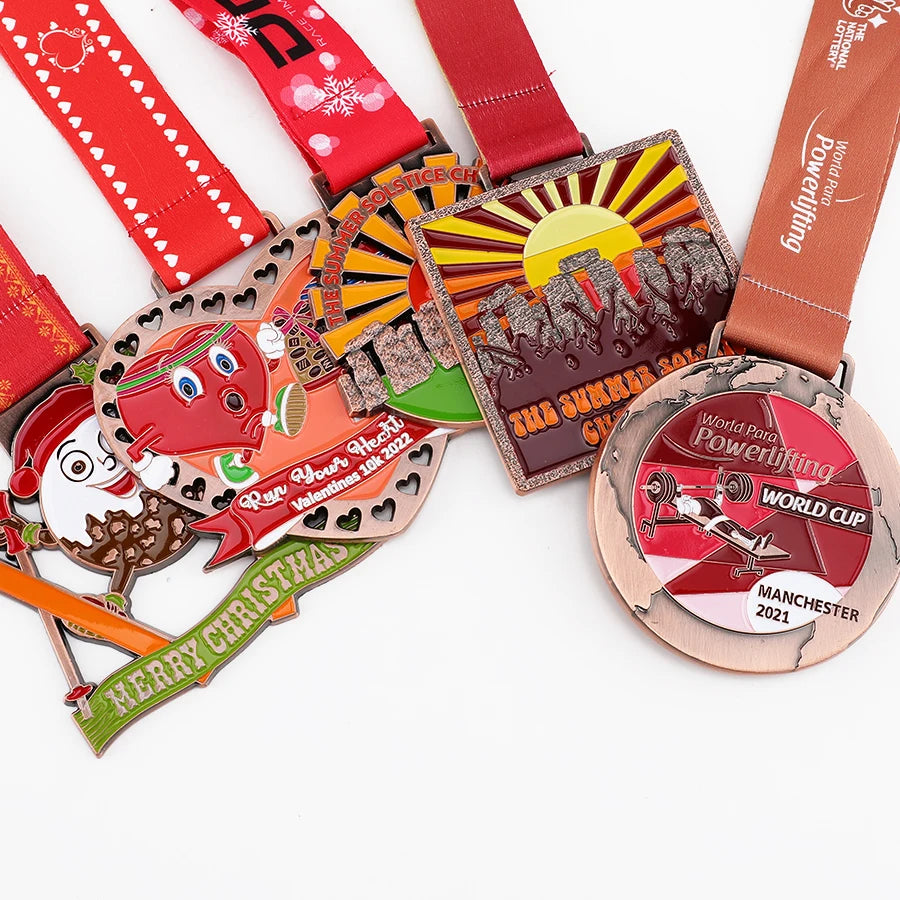 Custom Gold Metal 3D Casting Digital Printing Sports Medals for Soccer Marathon Events-Bespoke Award Medals
