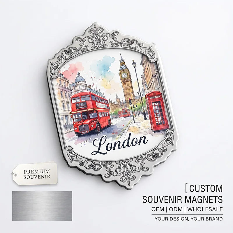 Wholesale Design Lisbon Tourist Souvenir Custom Gold Foil Fridge Magnet