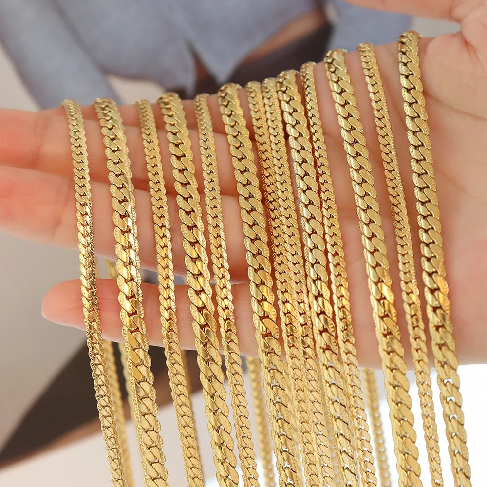 Waterproof Stainless Steel PVD 18K Gold Plated Snake Chain Necklace for Women-Wedding & Anniversary Jewelry