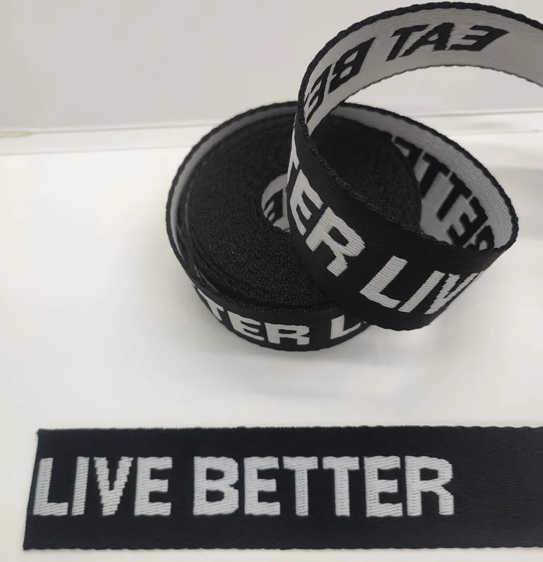GQ Brand Jacquard Twill 3.8cm Heavy Duty High Tenacity Polypropylene Webbing Strap with Customized Logo and Letter