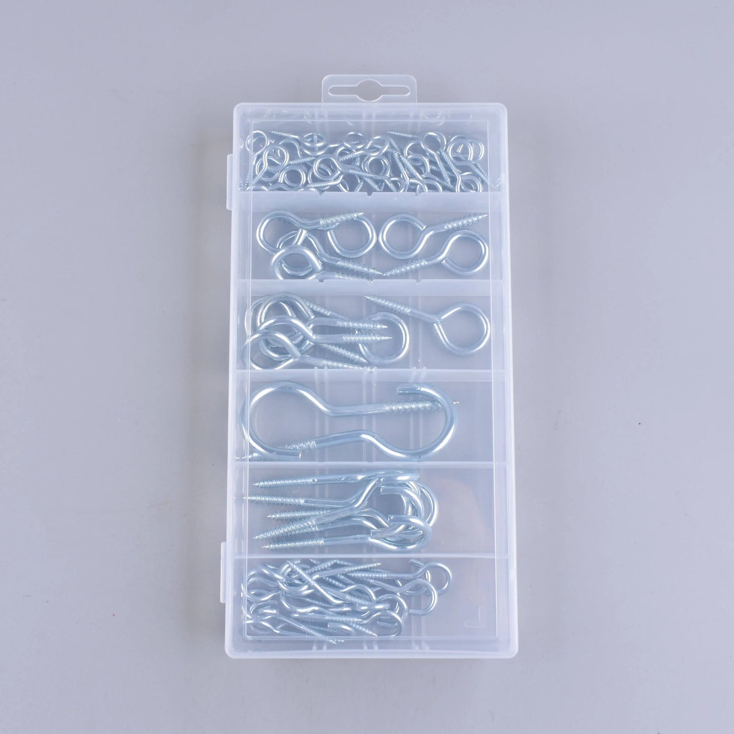 Plated Metal Closed Hooks Black Zinc Screw Eye Cup Hook Kit