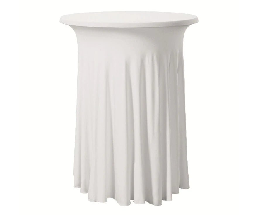 BY240328 Customized Factory Price Hight Quality Round Elastic Table Skirt for Wedding Party Bar Table Decoration