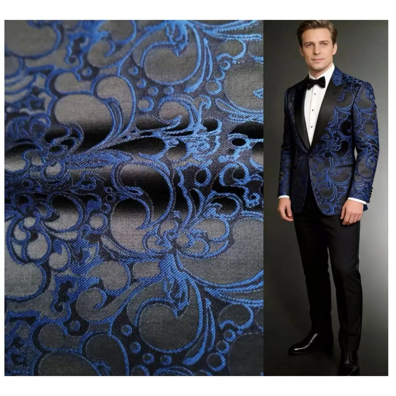 Luxurious Floral Plant Pattern 26MK 280G/M 300G/M Merino Wool Blends Jacquard Fabric