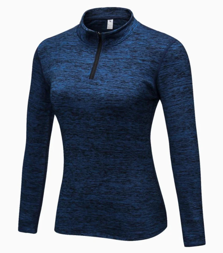A90 Winter Long Sleeve Zipper Sport Shirt Women  Fitness Tights Quickly Dry Women's Running T Shirt Sportswear T-shirts
