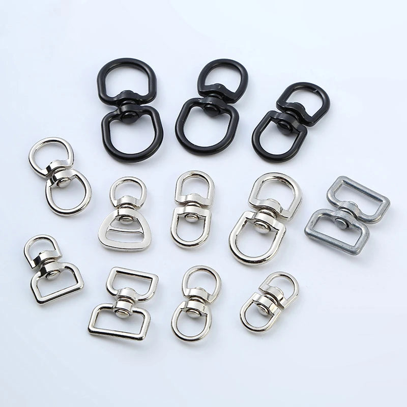 Hot Sale Zinc Die Cast Nickel Plated Swivel Double Round Eye Rings for Pet Collar & Luggage Silver/Black