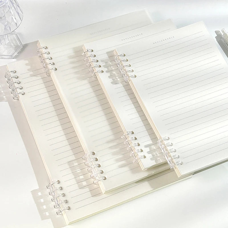 Customizable Notebook White Student Office Transparency Cover Detachable A5 B5 Loose Leaf Notebooks for Students