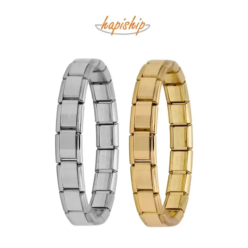 Fashion Charm Italian Links Italian Bracelet Charms Italian Bracelet Charms Jewelry 9mm Width Stainless Steel Bracelet Bangle