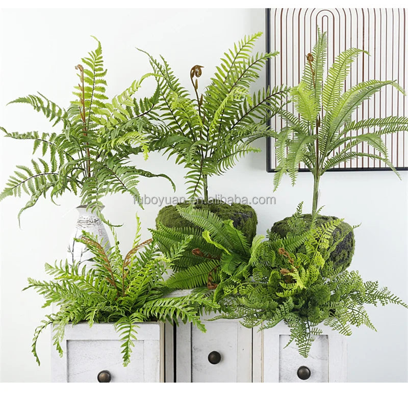 Artificial Plant Ceiling Wall Decoration Artificial Persian Green Grass Fern Plant Artificial Palm for Hotel Home Wall Decor