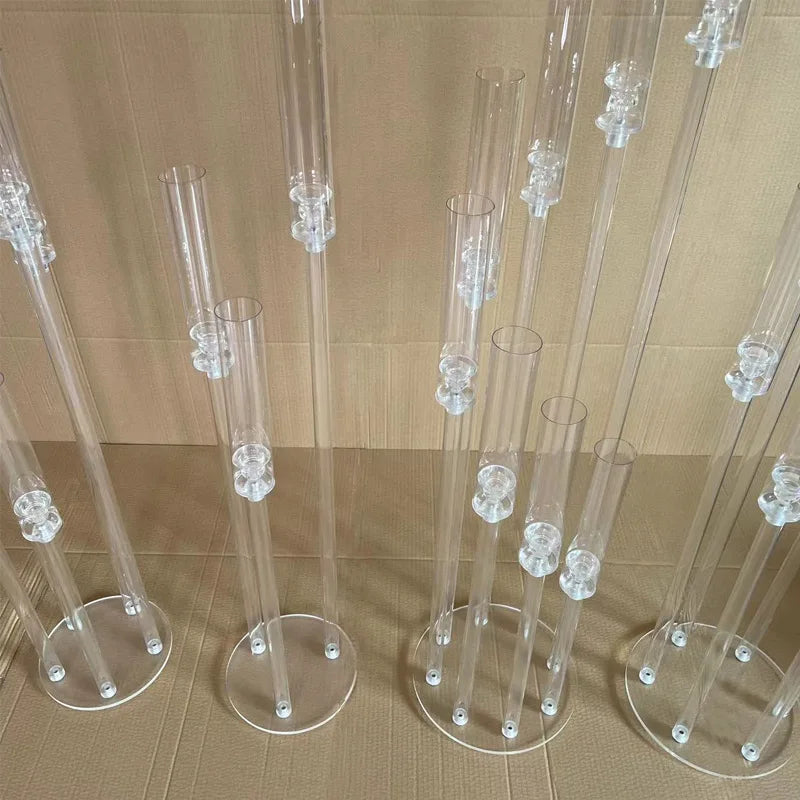 ZT230006 6 Arms Clear Acrylic Candle Holder Centerpieces Wedding Decoration Centerpieces Wedding Candle Holder Candelabras