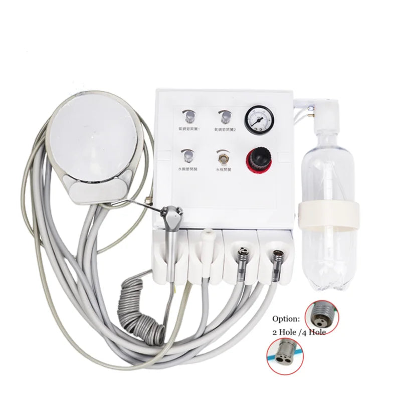 Dental Portable Turbine  2/ 4 Hole  Hanging Type Portable Unit With 4 Holder 3 Way Syringe Weak Suction