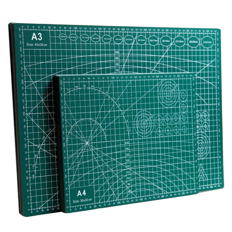Dark Green Craft Art Stationary Non-Slip 3mm Flexible Self Healing PVC A4 Cutting Mat