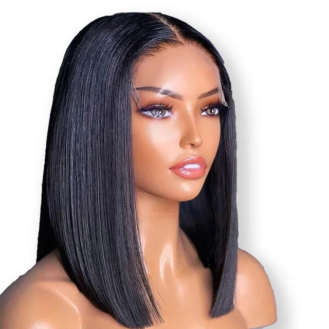 Lace Front Transparent for Lace Remy Virgin Human Hair Short Bob Wigs for Black Women with Baby Hair