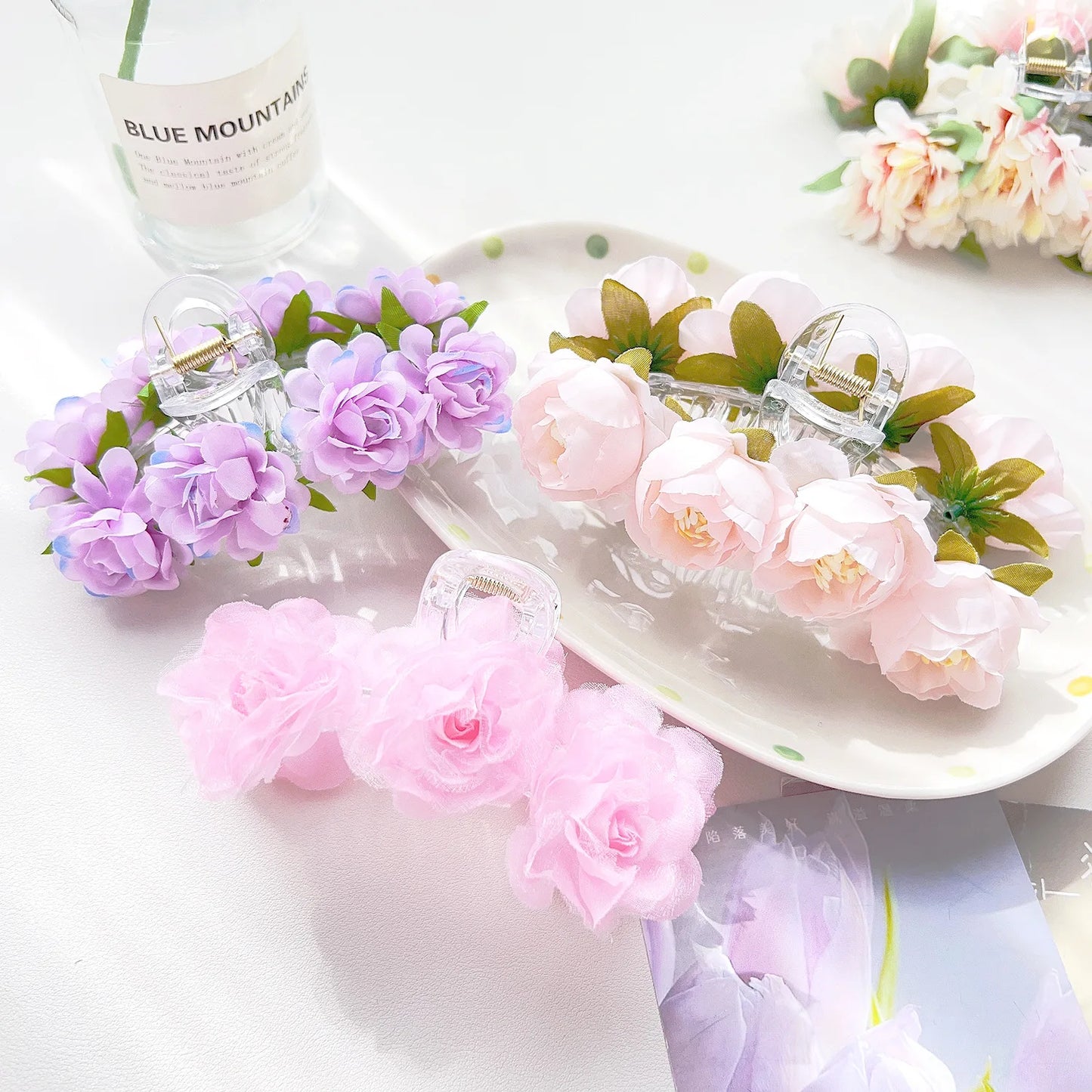 Women Holiday Headwear Decoration Artificial Floral Hair Clip Hawaiian Flower Hair Claw