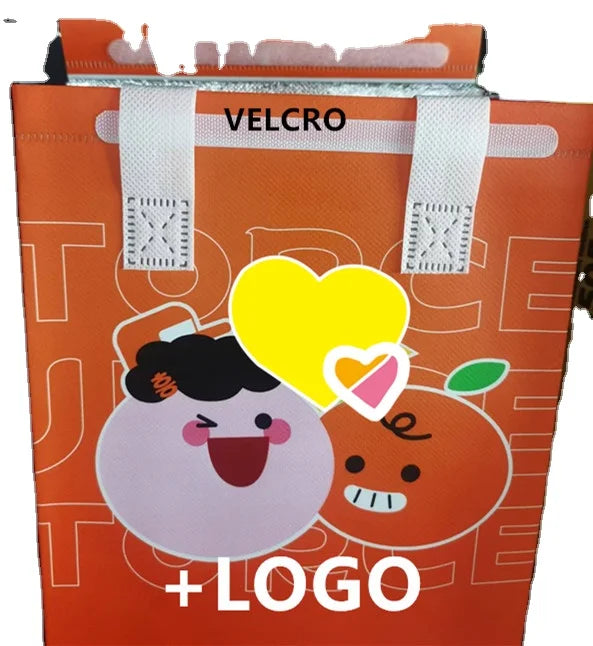 Aluminum Foil Custom Cooler Bag PP Non-Woven Insulated Disposable Thermal Takeaway Bag Self-Adhesive cool/hot Picnic Food dri