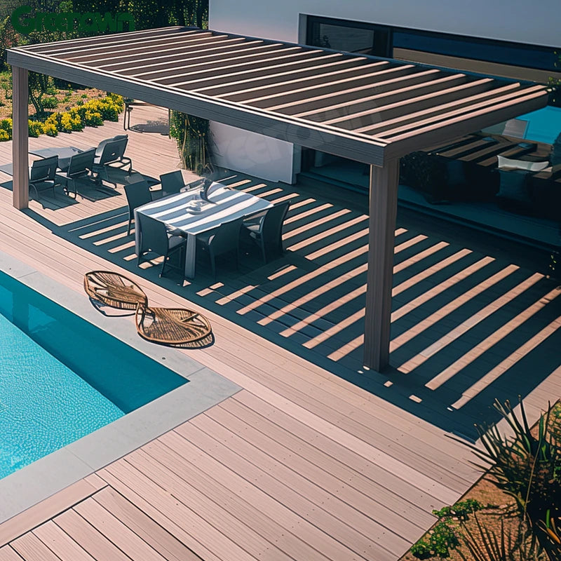 Regular Pergola Near Pool Brackets 4x4 6x6 Kit With Solar Panel System Arch