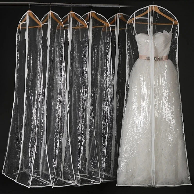Wedding Dress Dust Cover With Zipper Bride Gown Storage Bag Garment Clothing Case Clothes Dustproof Cover