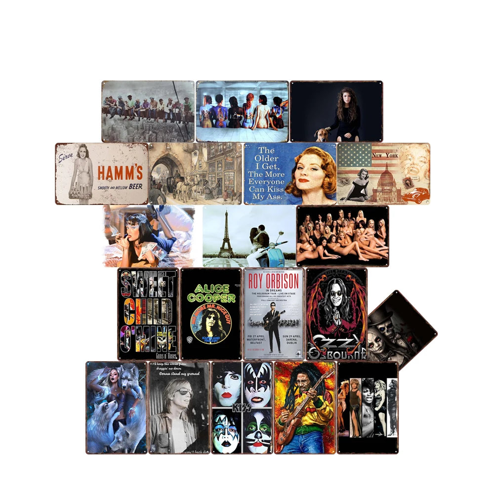Wholesale Custom Metal Tin Signs - UV Printed Indoor/Outdoor Wall Art - Vintage Retro Movie Poster for Bar Cafe Garage