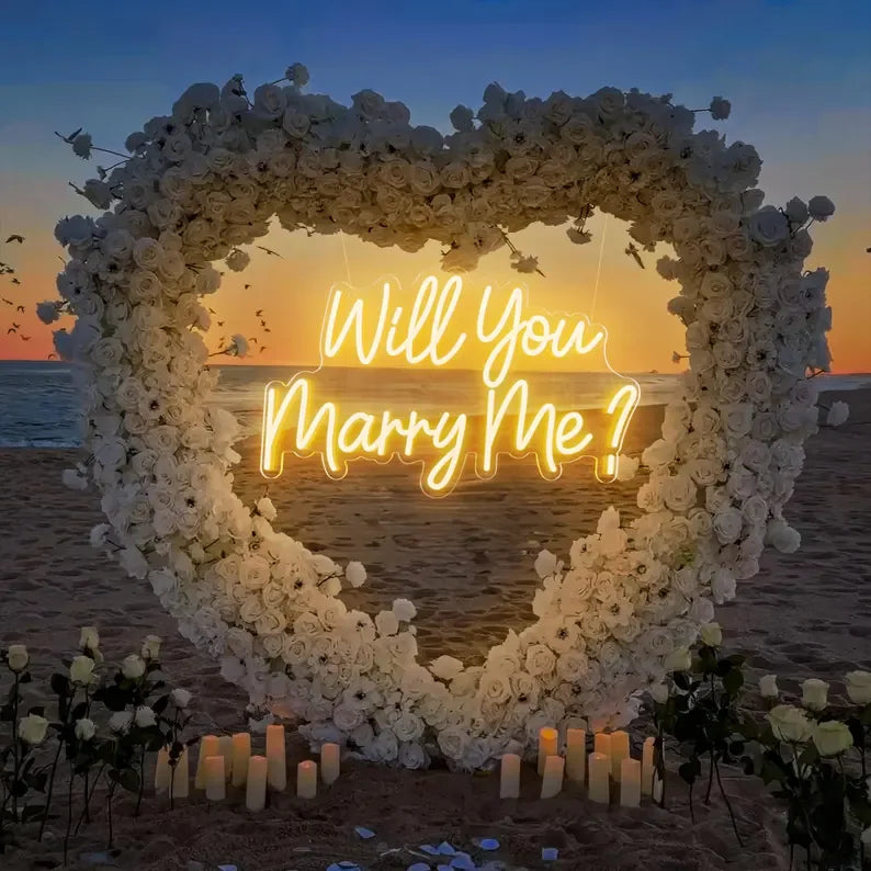 Winbo Will You Marry Me Neon Sign for Romantic Proposal Wedding Decoration Dimmable Led Signs Custom Acrylic Logo Neon Lights