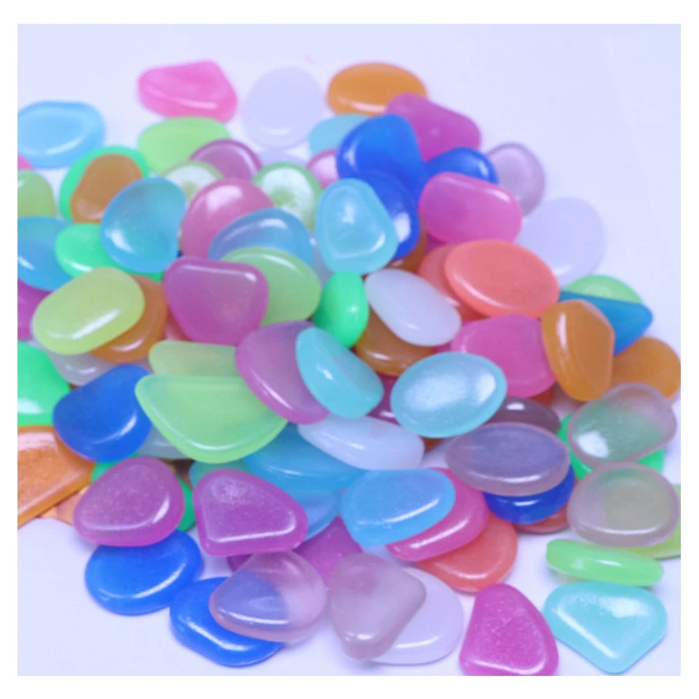 Colorful Luminous Pebble Stones Outdoor Glow in Dark Stones Garden Pebbles Fish Bowl Decoration Rocks Decor