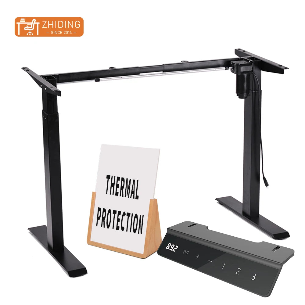 Office Home Working Single Motor Ergonomic Electric Height Adjustable Frame Sit to Stand Standing Desk