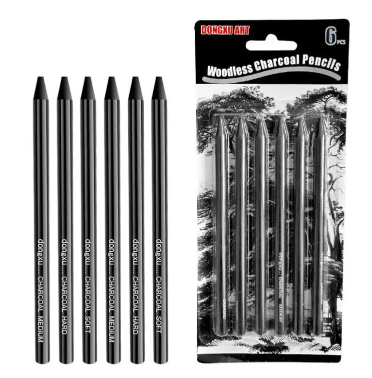 XinyiArt Wholesale Professional 6 Pcs Set Drawing Pencil Charcoal Pencil Woodless Graphite Pencil for Sketch