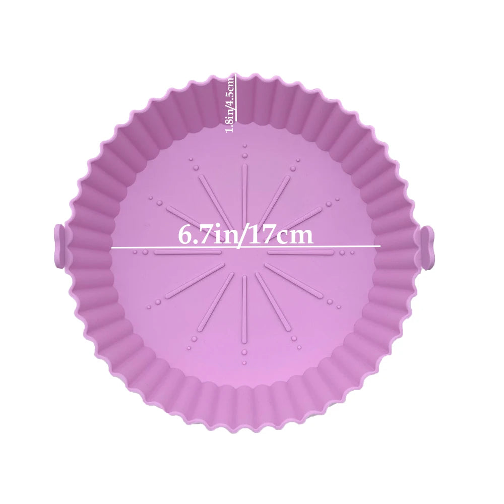 Round Air Fryer Silicone Pan Air Fryer Silicone Pots for Air Fryer