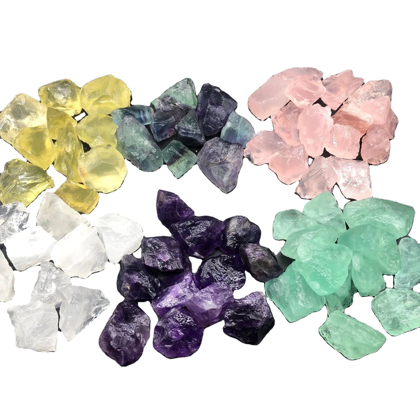 Wholesale Carved Natural Gemstones Pink Quartz Rock Citrine Healing Lapis Lazuli Amethyst Raw Crystals in Pink for Gifts