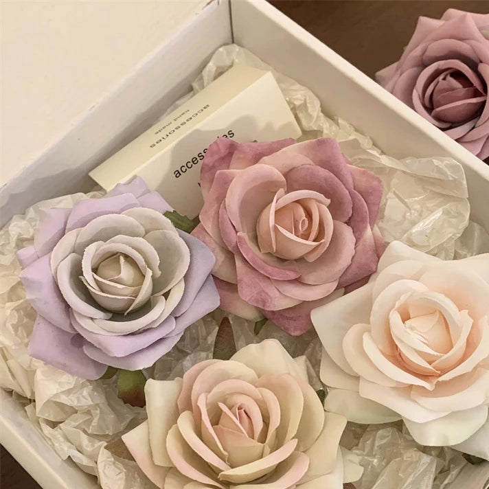 Retro Rose Flower Classy Hairclip Elegant Fashionable Hairpin Side Clip Hair Accessories
