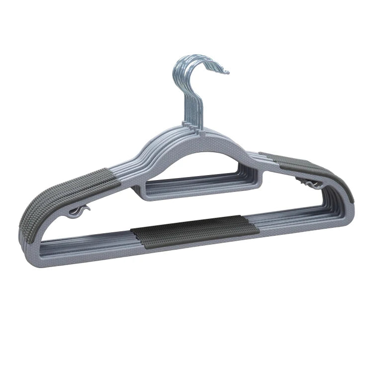 Space-Saving Non-Slip Magic Plastic Hanger with Groove Design Flexible Installation for Wardrobe for Shirts and Coats/Trouser