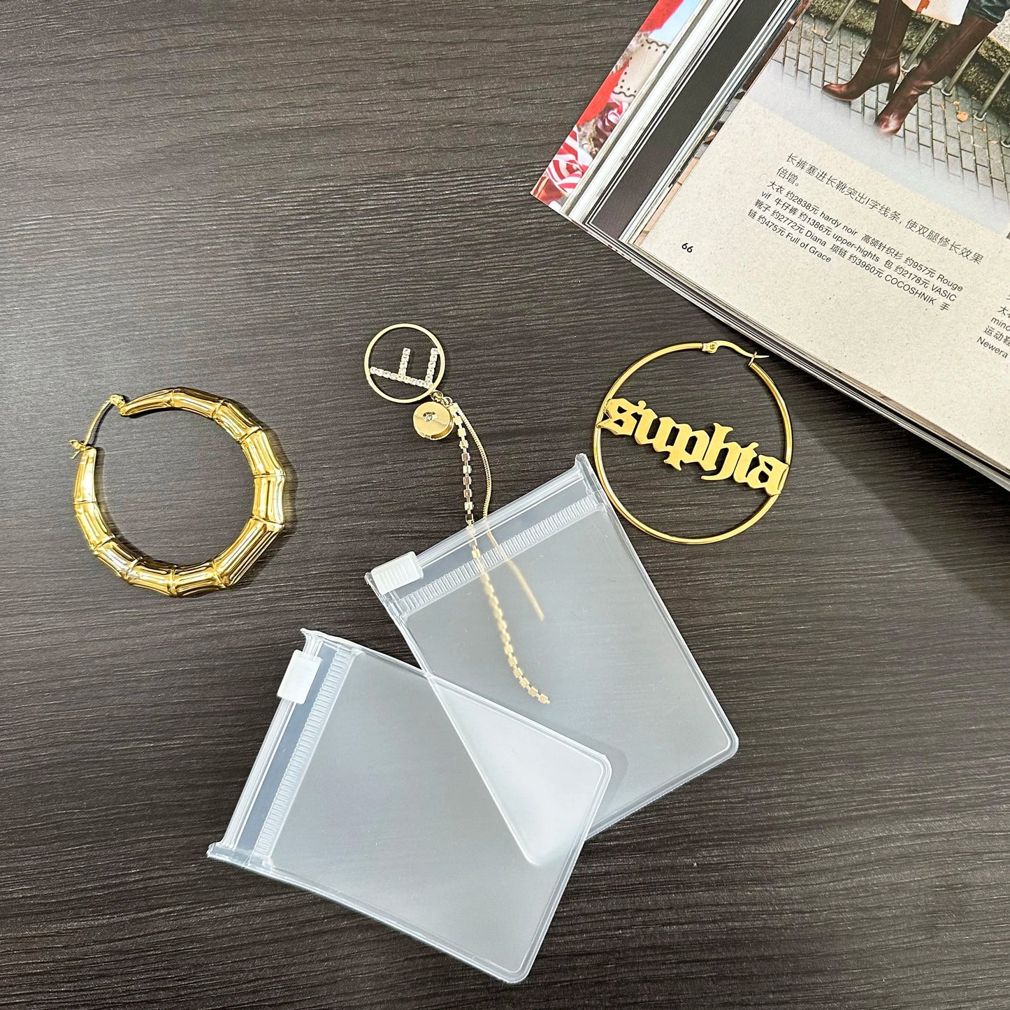 Custom Logo Clear PVC Ziplock Bag Jewelry Packaging & Display  Small Packaging Bags Jewelry Pouch Bag for Ring