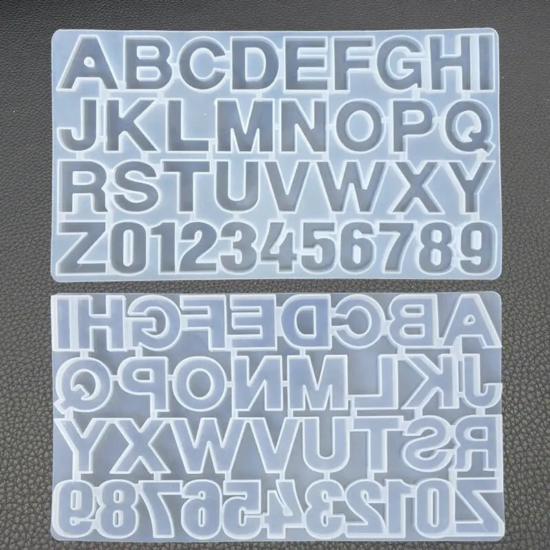 Early Riser Keychain Mold Reverse Letter Silicone Mold With Hole Letter Keychain Mold Letter and Number Resin Custom logo