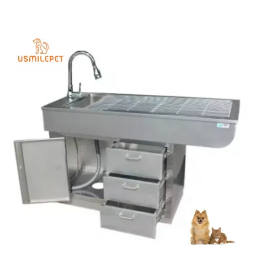 USMILEPET Stainless Steel Multi-Functional Operating Surgical Table Factory Price Wet Animal Grooming Vet Pet Products