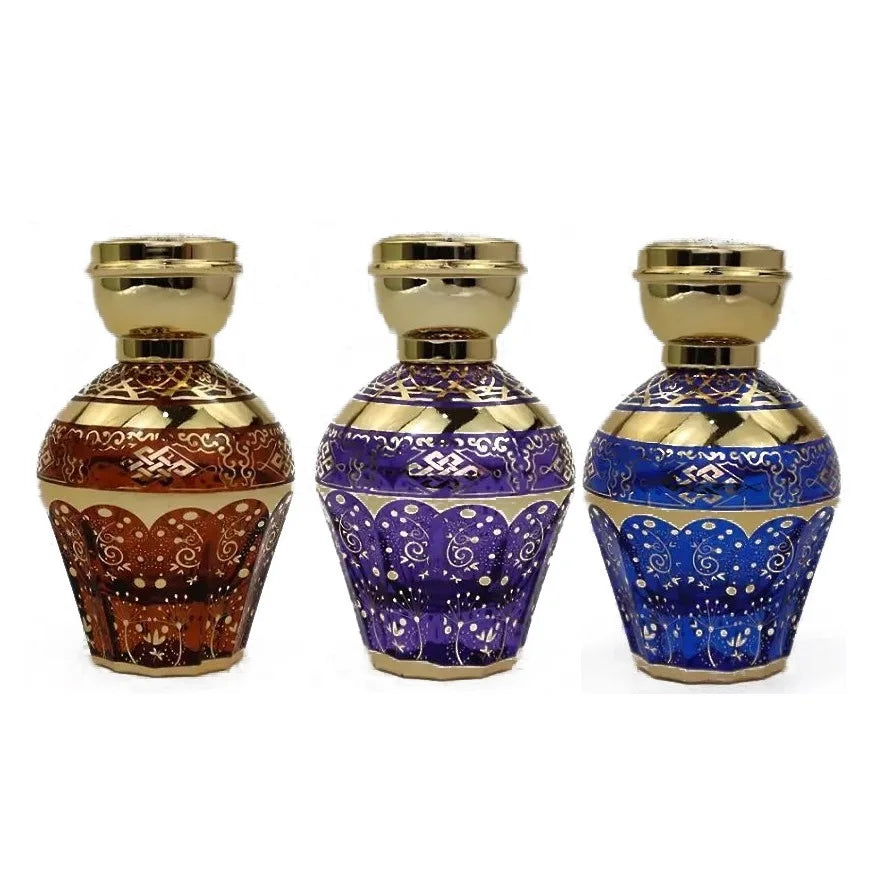 New 50ml Luxury Shaped Gold Glass Perfume Bottle Empty Spray Bottle with Screw Cap