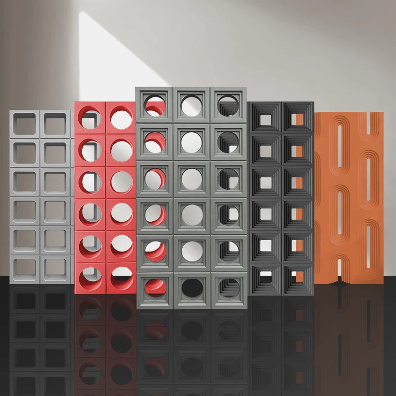 ABS Hollow Decorative Wall Brick 8cm Thick Double-Sided for Hotel Partition   Modern Stone Block Storefront Decoration