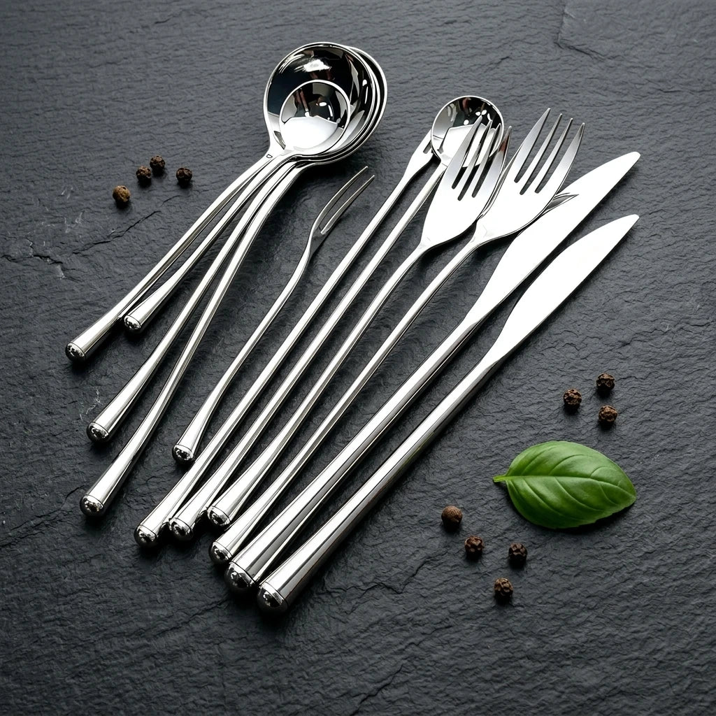 Top Selling Factory Direct Stainless Steel 304 Modern Flatware Bulk Catering Spoon Fork Knife Restaurant Super Mirror Food Sa